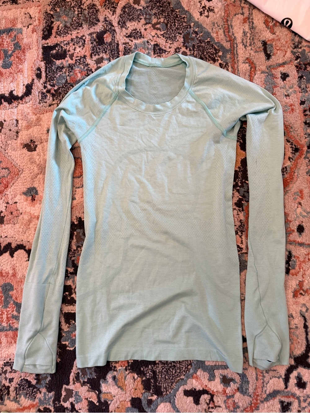 lululemon Light Aqua Long-Sleeve Seamless Top